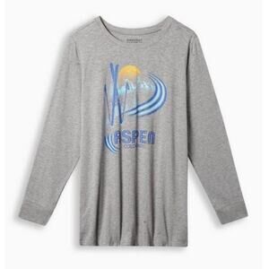 Torrid Aspen Classic Fit Super Soft Slub Crew Neck Long Sleeve Tee